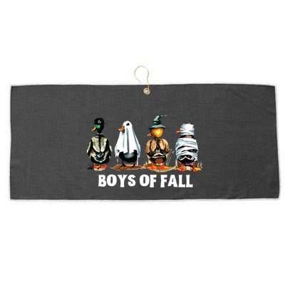 Funny Boy Of Fall Duck Hunting Halloween Costume Duck Lover Large Microfiber Waffle Golf Towel