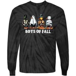 Funny Boy Of Fall Duck Hunting Halloween Costume Duck Lover Tie-Dye Long Sleeve Shirt