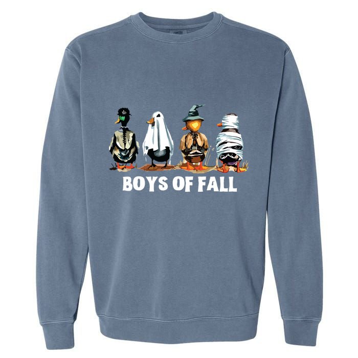 Funny Boy Of Fall Duck Hunting Halloween Costume Duck Lover Garment-Dyed Sweatshirt