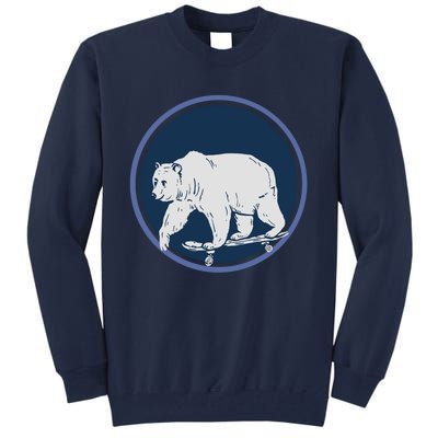 Funny Bear On Skate Tall Sweatshirt