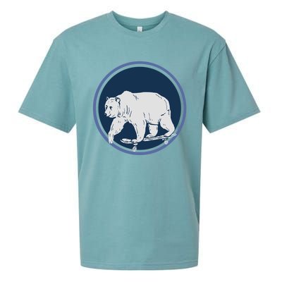 Funny Bear On Skate Sueded Cloud Jersey T-Shirt