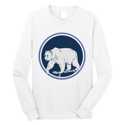 Funny Bear On Skate Long Sleeve Shirt