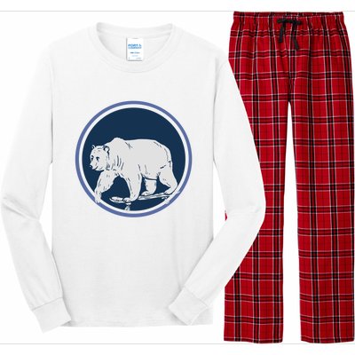 Funny Bear On Skate Long Sleeve Pajama Set