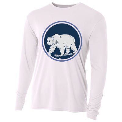 Funny Bear On Skate Cooling Performance Long Sleeve Crew