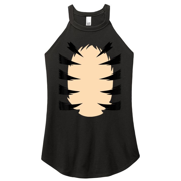FRONT & BACK Orange Tiger Costume DIY Halloween Costume Women's Perfect Tri Rocker Tank