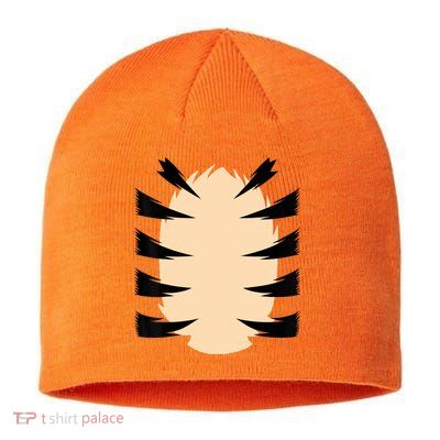 FRONT & BACK Orange Tiger Costume DIY Halloween Costume Sustainable Beanie