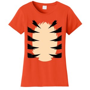 FRONT & BACK Orange Tiger Costume DIY Halloween Costume Women's T-Shirt