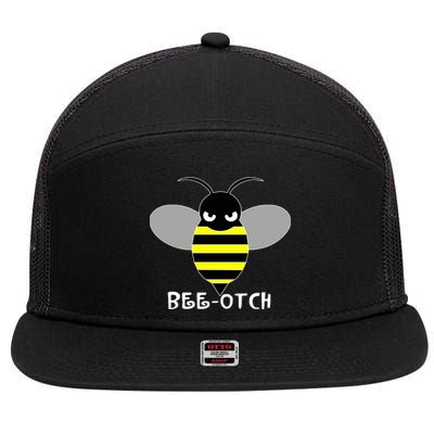 FUNNY BEE OTCH BITCH 7 Panel Mesh Trucker Snapback Hat