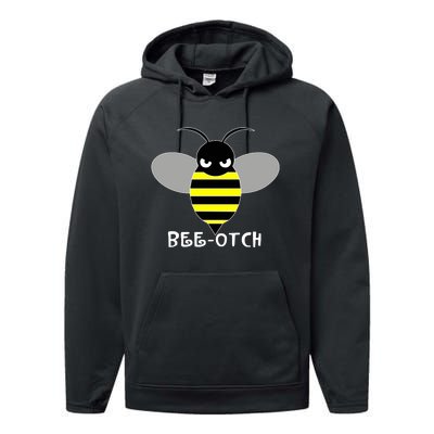 FUNNY BEE OTCH BITCH Performance Fleece Hoodie