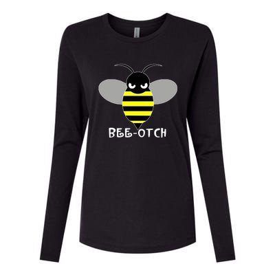 FUNNY BEE OTCH BITCH Womens Cotton Relaxed Long Sleeve T-Shirt