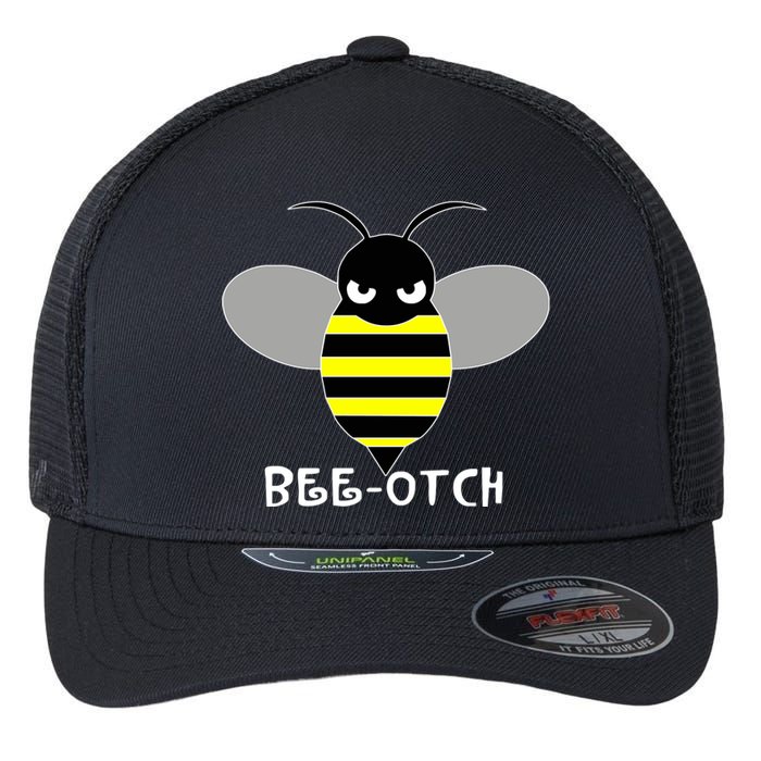 FUNNY BEE OTCH BITCH Flexfit Unipanel Trucker Cap