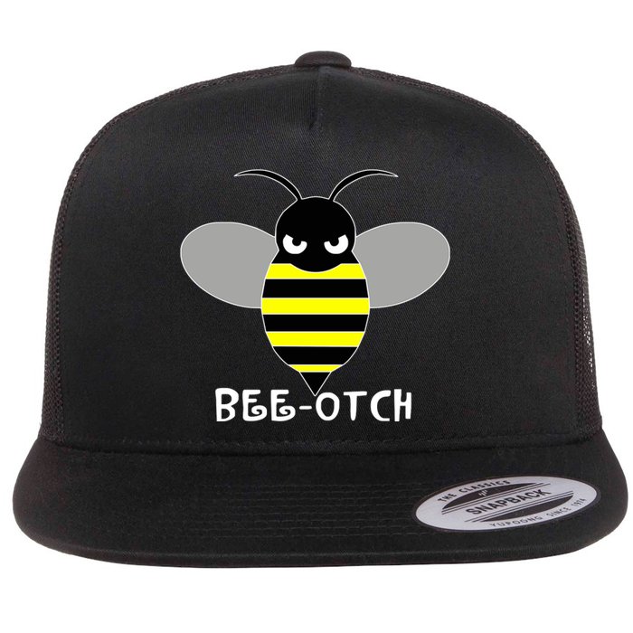 FUNNY BEE OTCH BITCH Flat Bill Trucker Hat