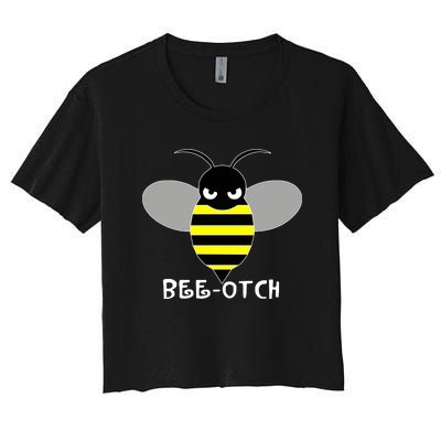 FUNNY BEE OTCH BITCH Women's Crop Top Tee