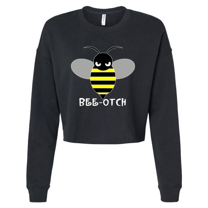 FUNNY BEE OTCH BITCH Cropped Pullover Crew