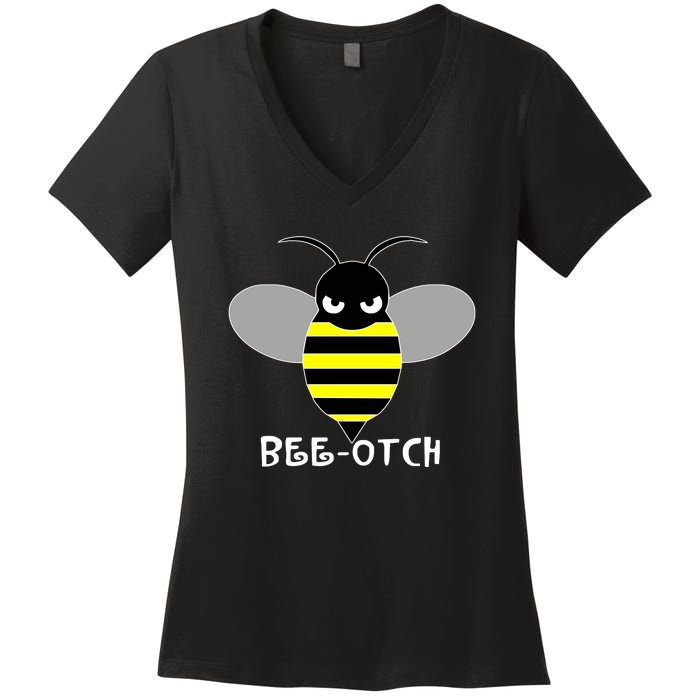 FUNNY BEE OTCH BITCH Women's V-Neck T-Shirt