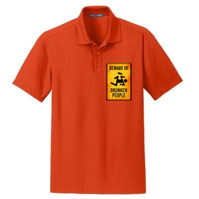 Funny Beware Of Drunken People Road Sign Dry Zone Grid Polo