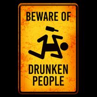 Funny Beware Of Drunken People Road Sign Impact Tech Backpack