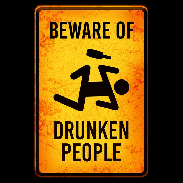 Funny Beware Of Drunken People Road Sign Impact Tech Backpack