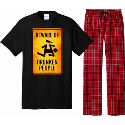 Funny Beware Of Drunken People Road Sign Pajama Set