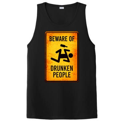 Funny Beware Of Drunken People Road Sign PosiCharge Competitor Tank