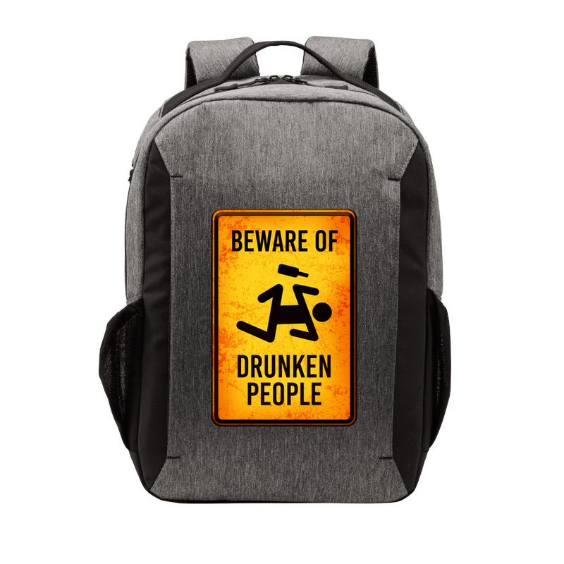 Funny Beware Of Drunken People Road Sign Vector Backpack