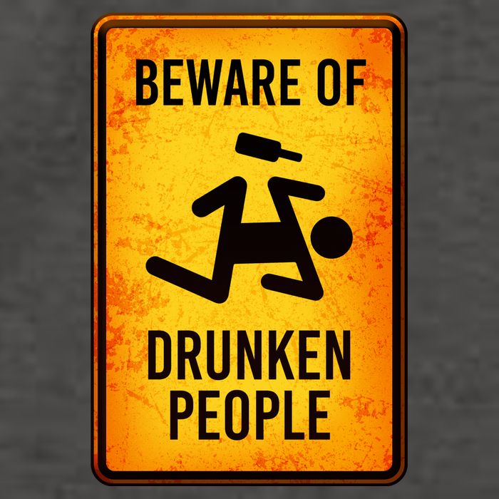 Funny Beware Of Drunken People Road Sign Vector Backpack