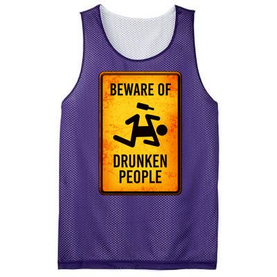 Funny Beware Of Drunken People Road Sign Mesh Reversible Basketball Jersey Tank