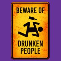 Funny Beware Of Drunken People Road Sign Trucker Hat