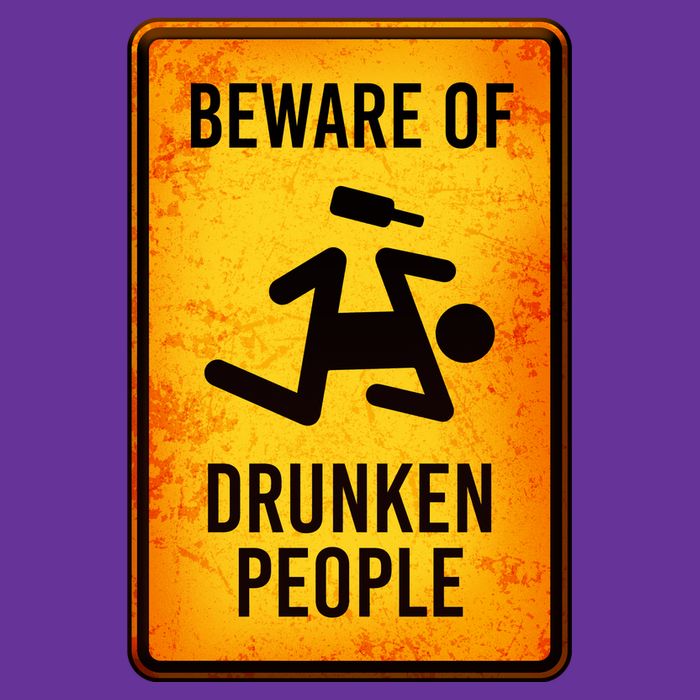 Funny Beware Of Drunken People Road Sign Trucker Hat