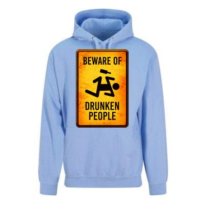 Funny Beware Of Drunken People Road Sign Unisex Surf Hoodie