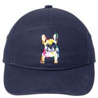 French Bulldog Original Watercolor Hand Drawing Gift 7-Panel Snapback Hat