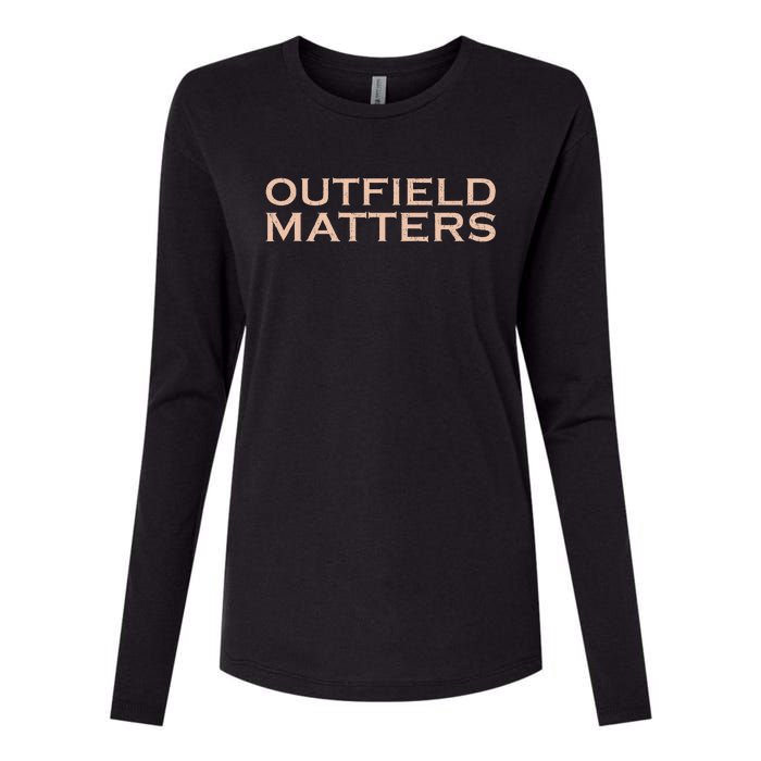 Funny Baseball Outfield Matters Outfielders Womens Cotton Relaxed Long Sleeve T-Shirt