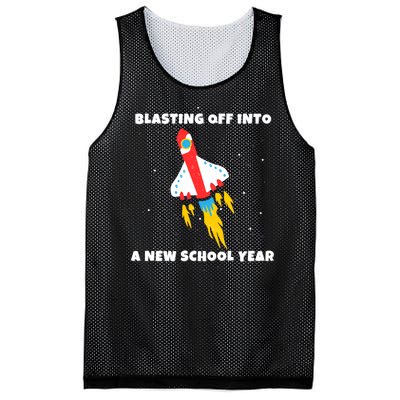 Funny Blast Off Into A New School Year Is For Back To School Mesh Reversible Basketball Jersey Tank