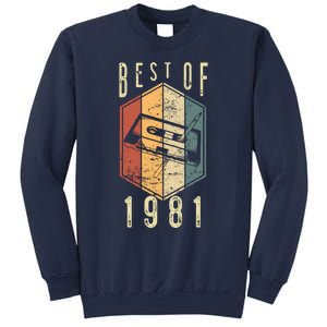 Funny Best Of 1981 41 Year Old Gifts Cassette Tape 41st Birthday 1 Sweatshirt