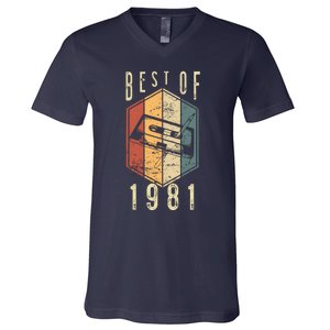 Funny Best Of 1981 41 Year Old Gifts Cassette Tape 41st Birthday 1 V-Neck T-Shirt