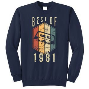 Funny Best Of 1981 41 Year Old Gifts Cassette Tape 41st Birthday 1 Tall Sweatshirt