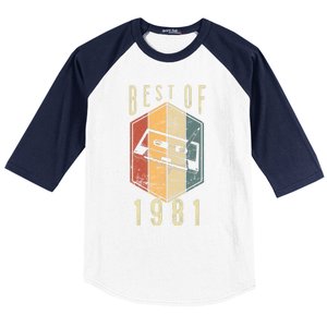 Funny Best Of 1981 41 Year Old Gifts Cassette Tape 41st Birthday 1 Baseball Sleeve Shirt