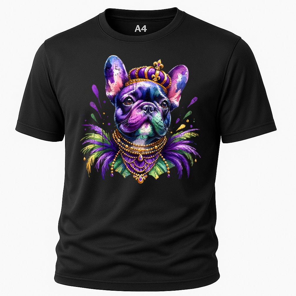 French Bulldog Owners With Mardi Gras Watercolor Dog Lovers Gift Retro Performance Shirt