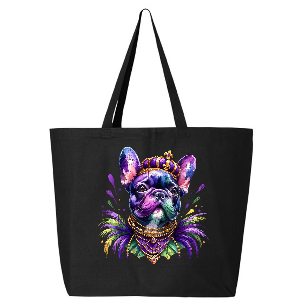 French Bulldog Owners With Mardi Gras Watercolor Dog Lovers Gift Retro 25L Jumbo Tote