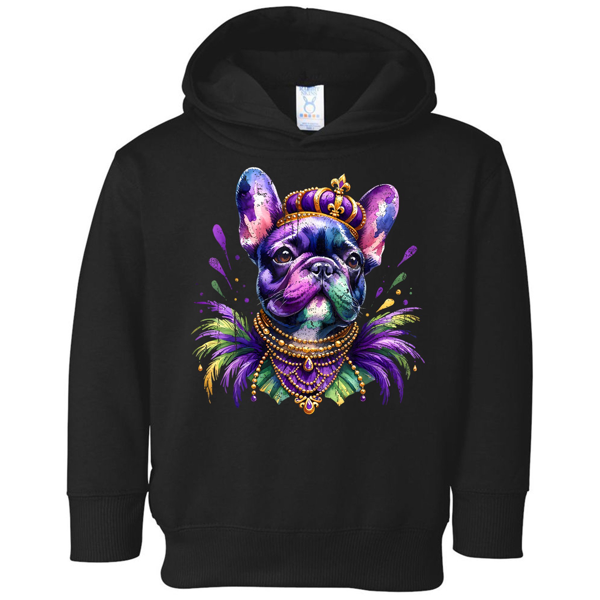 French Bulldog Owners With Mardi Gras Watercolor Dog Lovers Gift Retro Toddler Hoodie