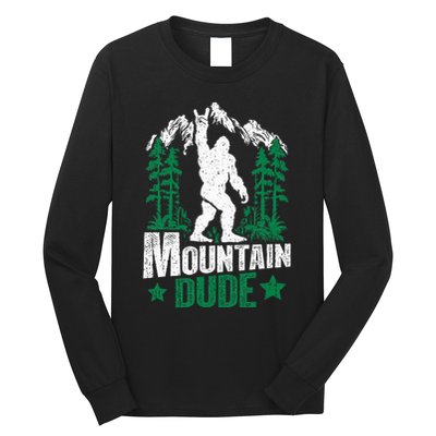 Funny Bigfoot Outdoor Adventures Mountain Dude Long Sleeve Shirt