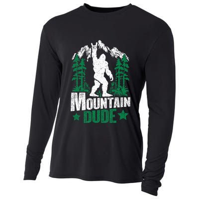 Funny Bigfoot Outdoor Adventures Mountain Dude Cooling Performance Long Sleeve Crew