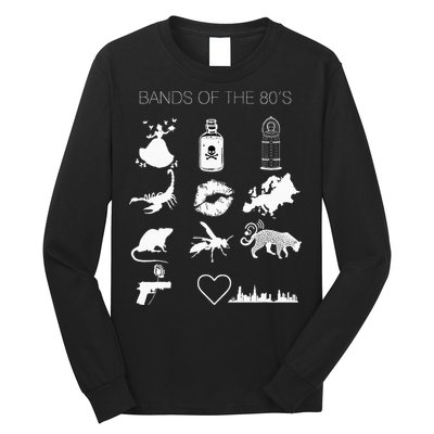 Funny Bands Of The 80S Hair Bands Rock Bands 1980S Long Sleeve Shirt