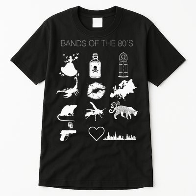Funny Bands Of The 80S Hair Bands Rock Bands 1980S Tall T-Shirt