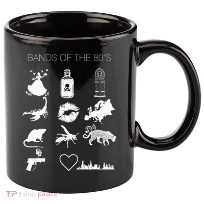Funny Bands Of The 80S Hair Bands Rock Bands 1980S 11oz C Handle Ceramic Mug