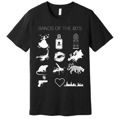 Funny Bands Of The 80S Hair Bands Rock Bands 1980S Premium T-Shirt