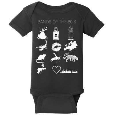 Funny Bands Of The 80S Hair Bands Rock Bands 1980S Baby Bodysuit