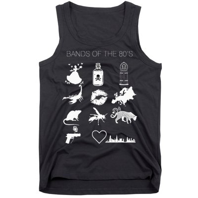 Funny Bands Of The 80S Hair Bands Rock Bands 1980S Tank Top