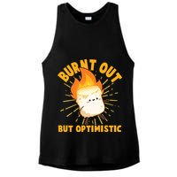 Funny Burnt Out But Optimistic Marshmallow Ladies PosiCharge Tri-Blend Wicking Tank