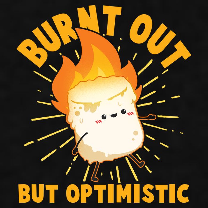 Funny Burnt Out But Optimistic Marshmallow Ladies PosiCharge Tri-Blend Wicking Tank
